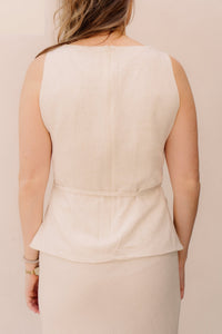 Nassa linen top naturel - Bij Keesje - Neo Noir - Top