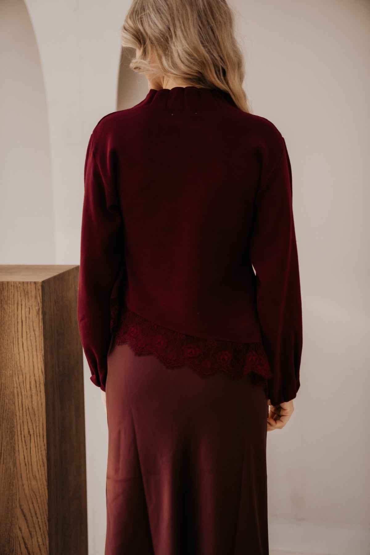 Natanja lace top bordeaux - Bij Keesje - Bij Keesje - Top