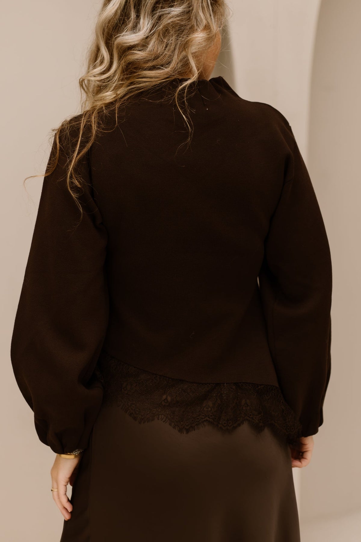 Natanja lace top brown - Bij Keesje - Bij Keesje - Top