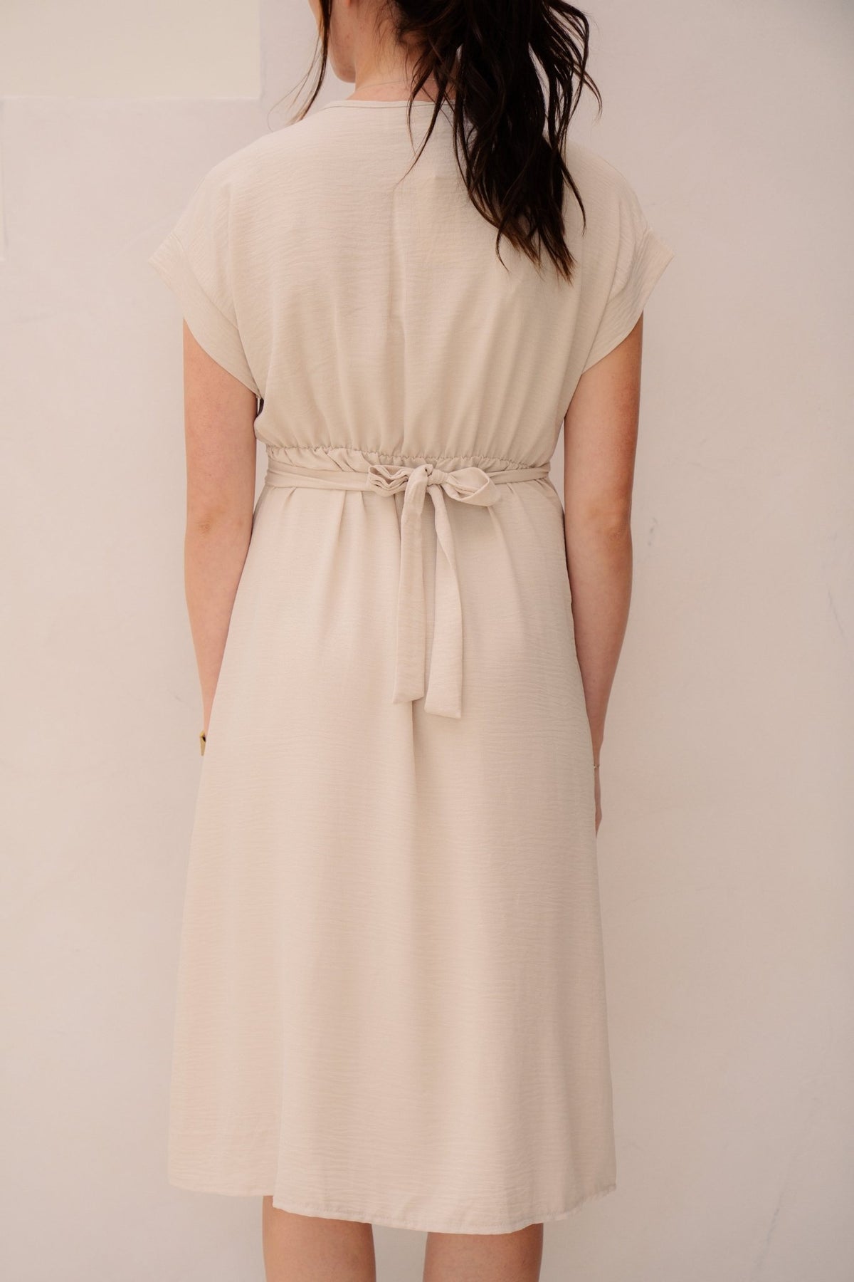 Nava midi jurk beige - Bij Keesje - Bij Keesje - Jurk