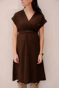 Nava midi jurk bruin - Bij Keesje - Bij Keesje - Jurk