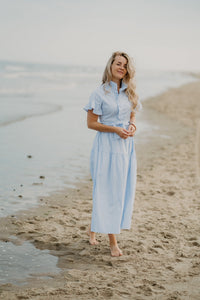 Nellie Soft Stripe Dress Light Blue - Bij Keesje - Neo Noir - Jurk