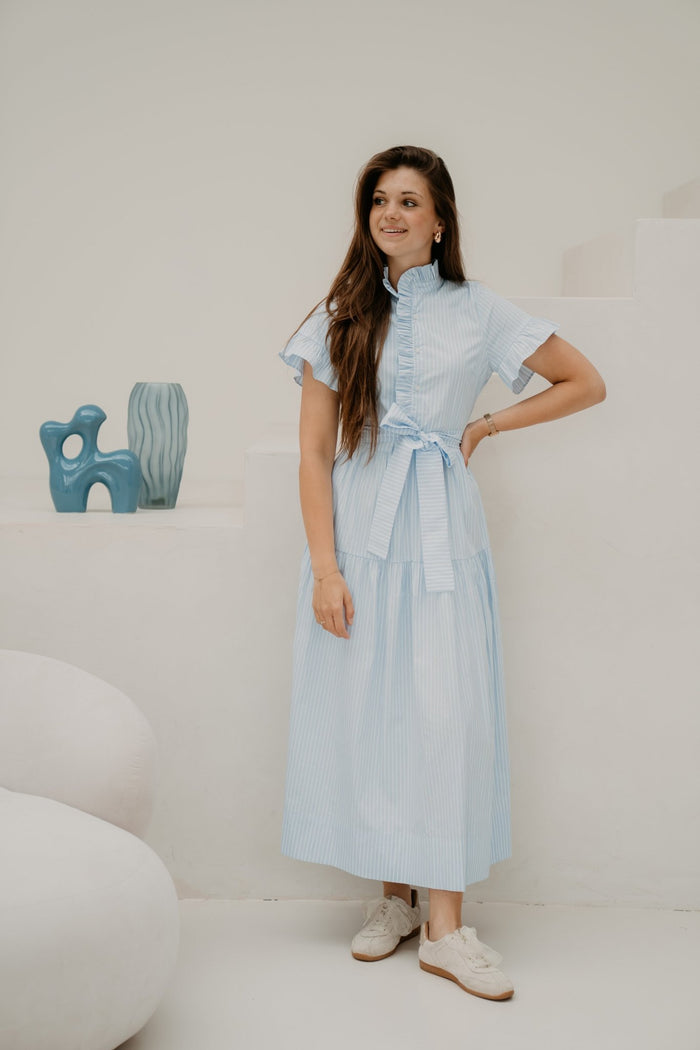 Nellie Soft Stripe Dress Light Blue - Bij Keesje - Neo Noir - Jurk