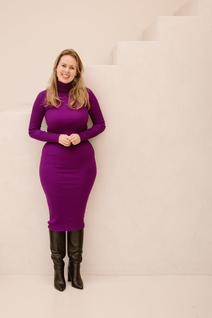 Nienke bodycon dress purple - Bij Keesje - Bij Keesje