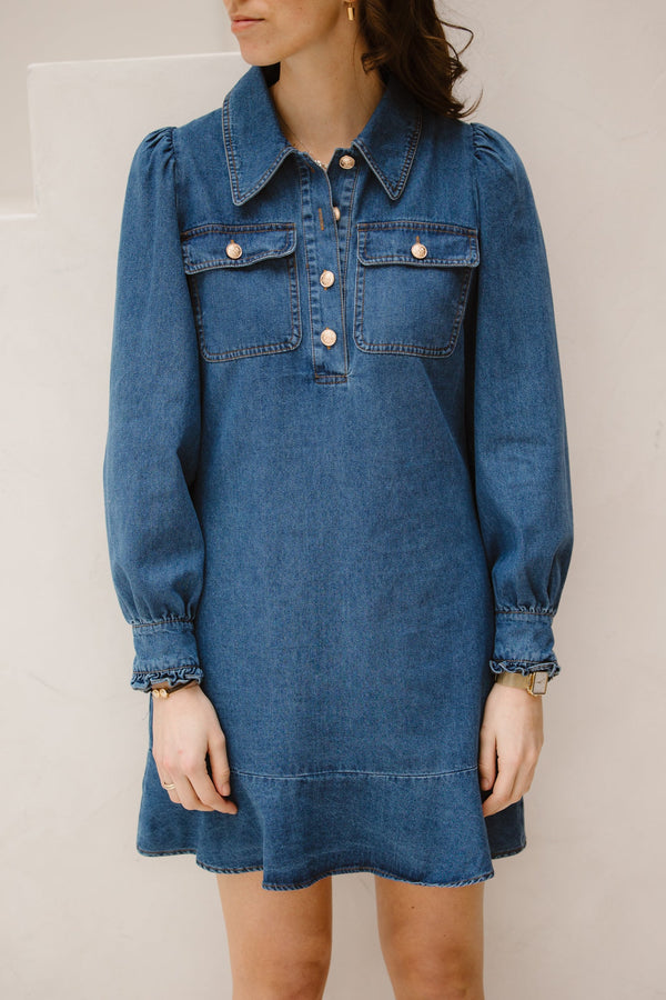 Nikko denim dress blue - Bij Keesje - Neo Noir