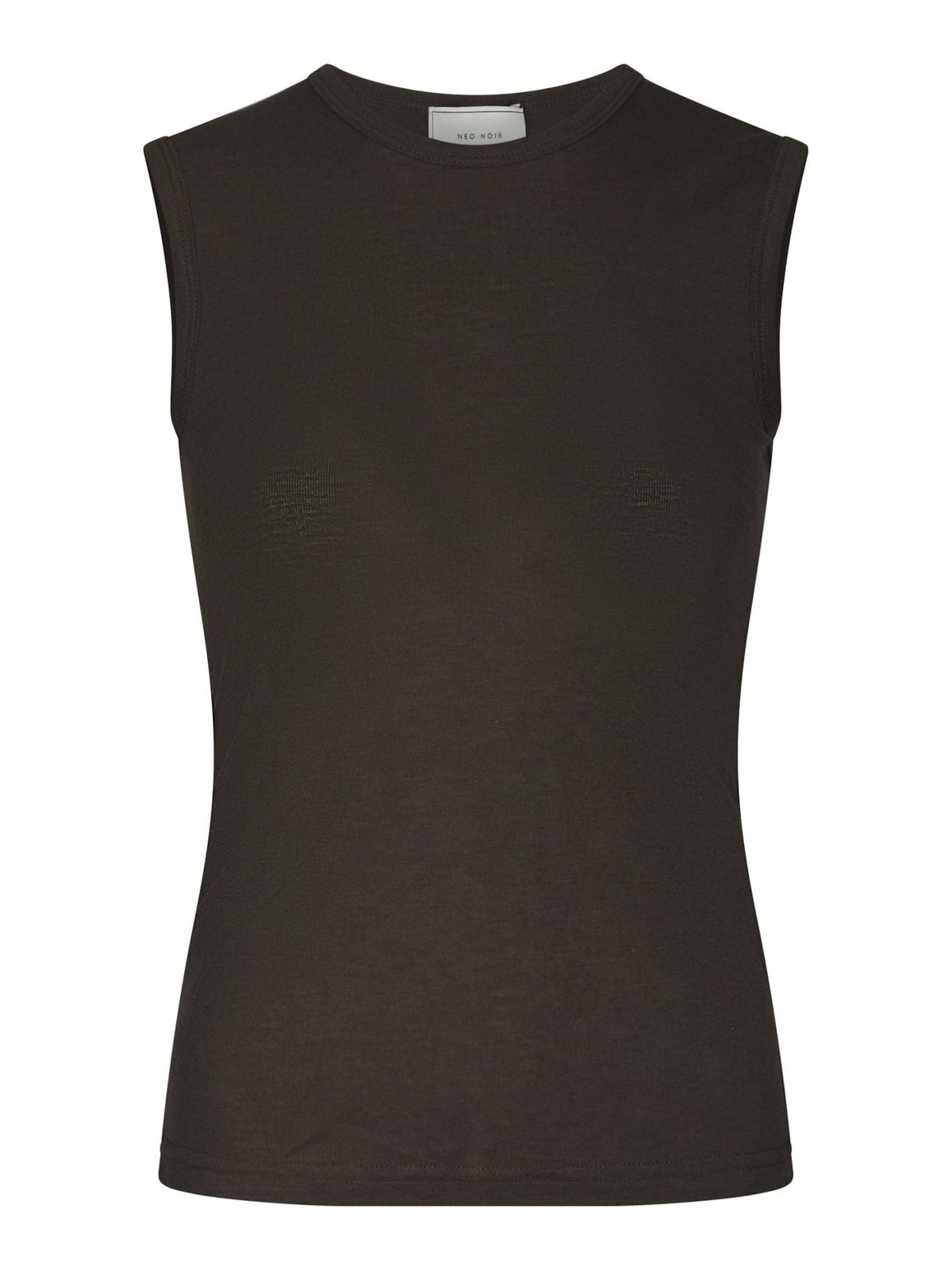 Nimbi Fine Rib Top dark brown - Bij Keesje - Neo Noir - top