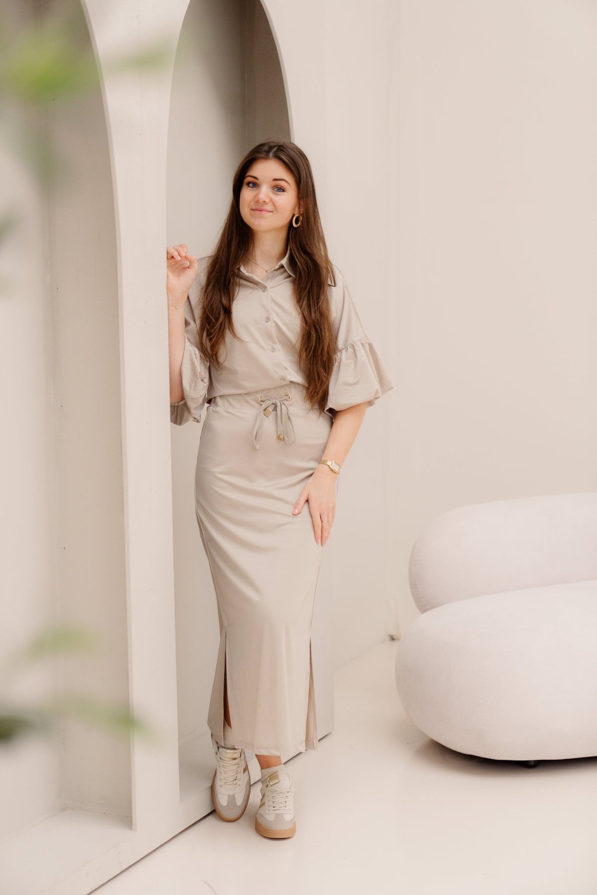 Nina skirt travel lurex champagne - Bij Keesje - Kimara - rok