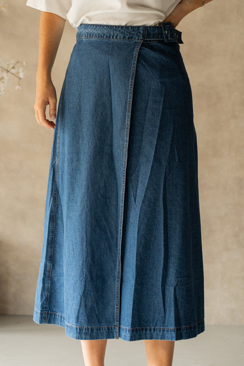 Nina wrap denim skirt - Bij Keesje