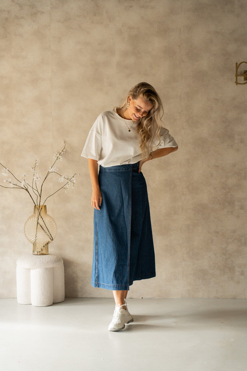 Nina wrap denim skirt - Bij Keesje