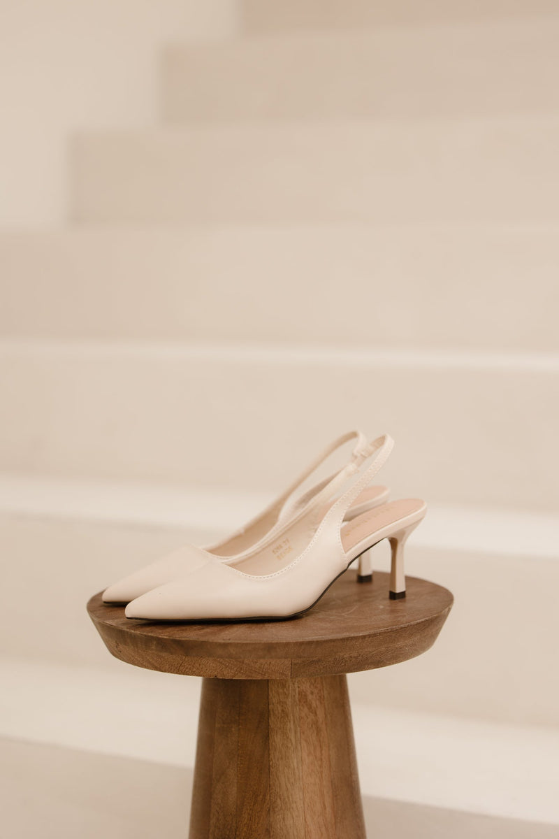 Noémi slingback heel beige - Bij Keesje - Bij Keesje