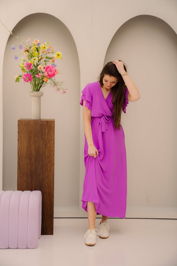 Nomi maxi jurk fuchsia - Bij Keesje - Bij Keesje - Jurk