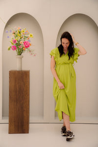 Nomi maxi jurk lime - Bij Keesje - Bij Keesje - Jurk