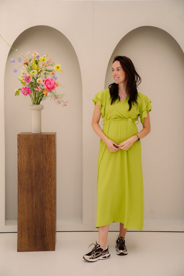 Nomi maxi jurk lime - Bij Keesje - Bij Keesje - Jurk