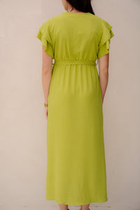 Nomi maxi jurk lime - Bij Keesje - Bij Keesje - Jurk