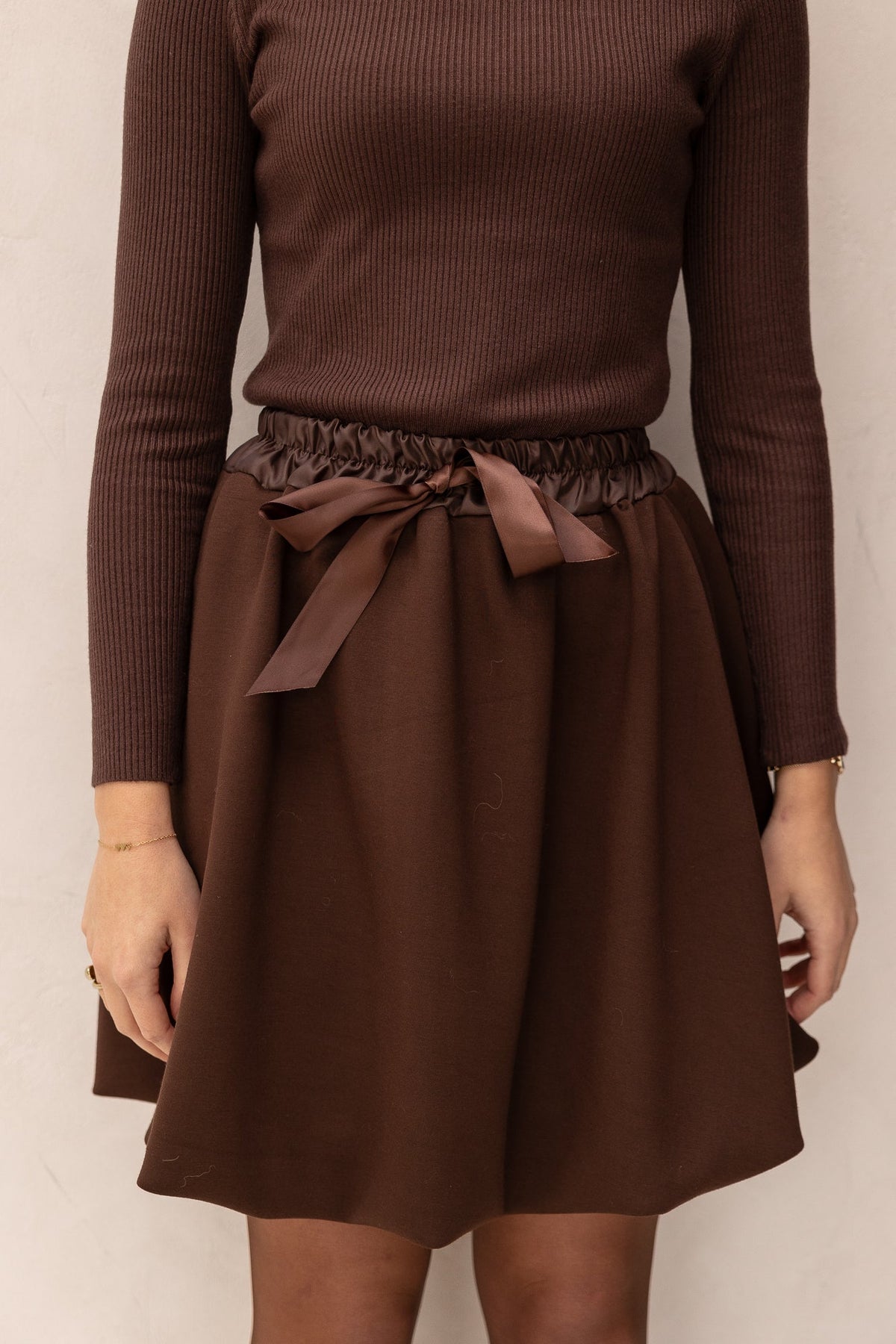 Norah baloon skirt brown - Bij Keesje - Bij Keesje