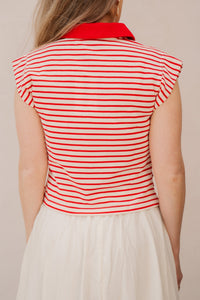 NormaCC stripe top flame - Bij Keesje - Co'couture - Top