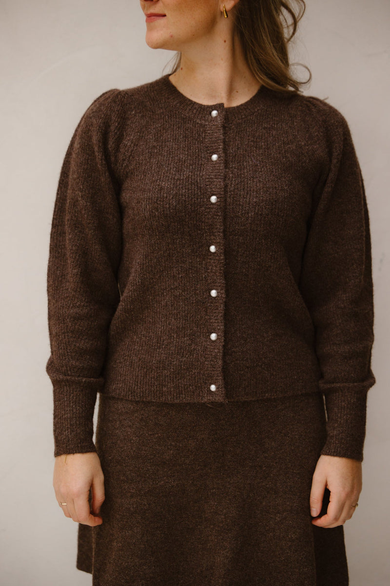 Nuna knit cardigan brown - Bij Keesje - Neo Noir