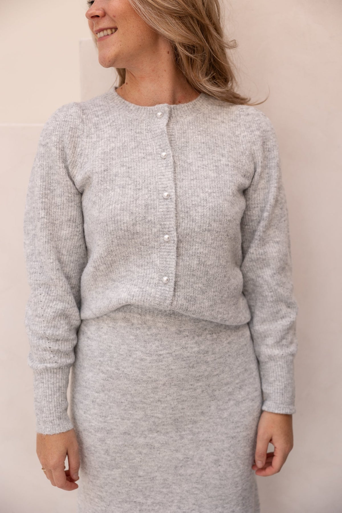 Nuna knit cardigan light grey NN - Bij Keesje - Neo Noir