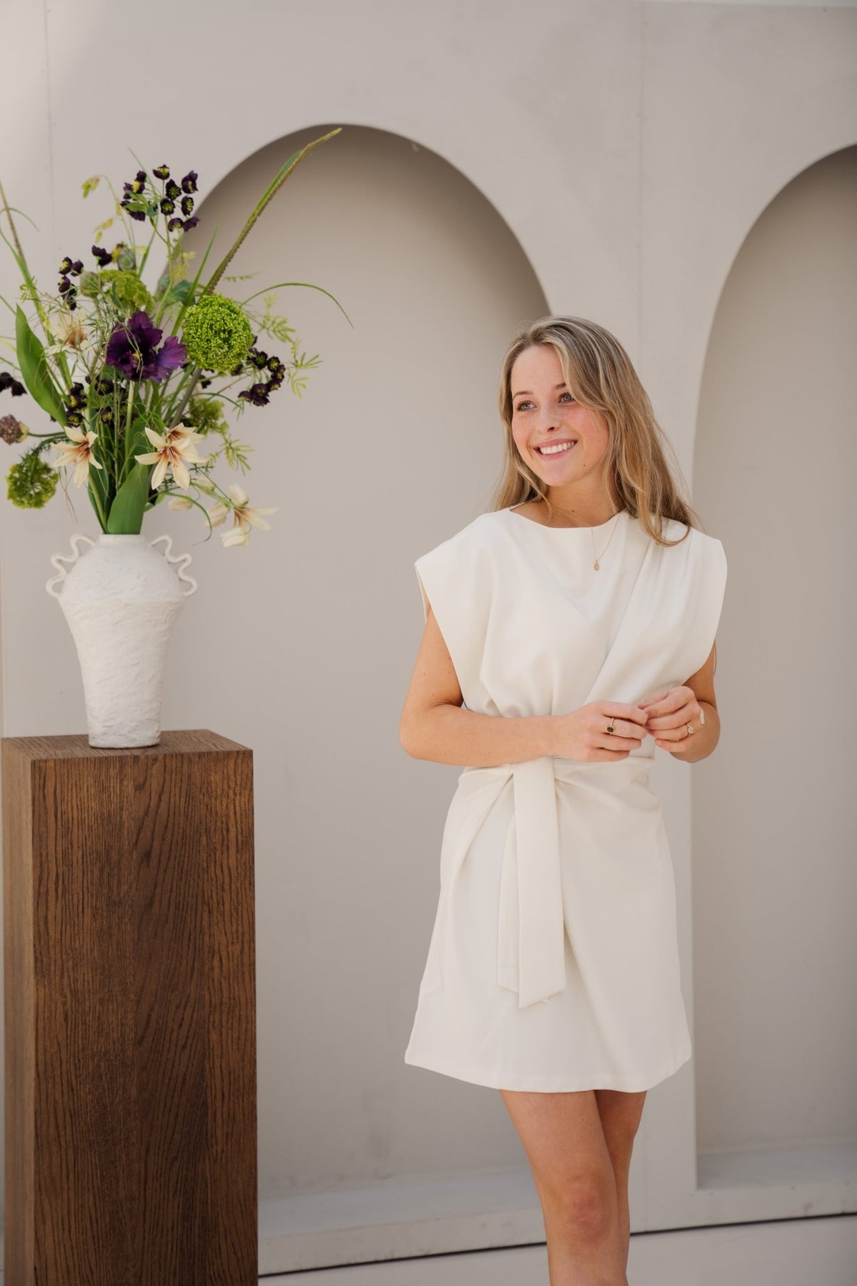 Nynke jurk ecru - Bij Keesje - Bij Keesje - Jurk