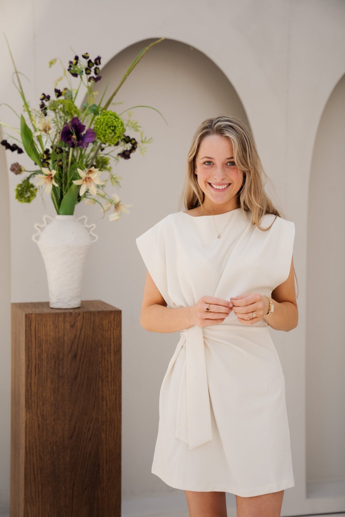 Nynke jurk ecru - Bij Keesje - Bij Keesje - Jurk