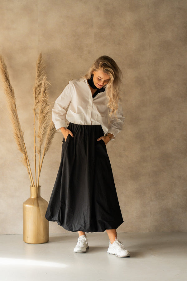 Ober long balloon skirt black - Bij Keesje