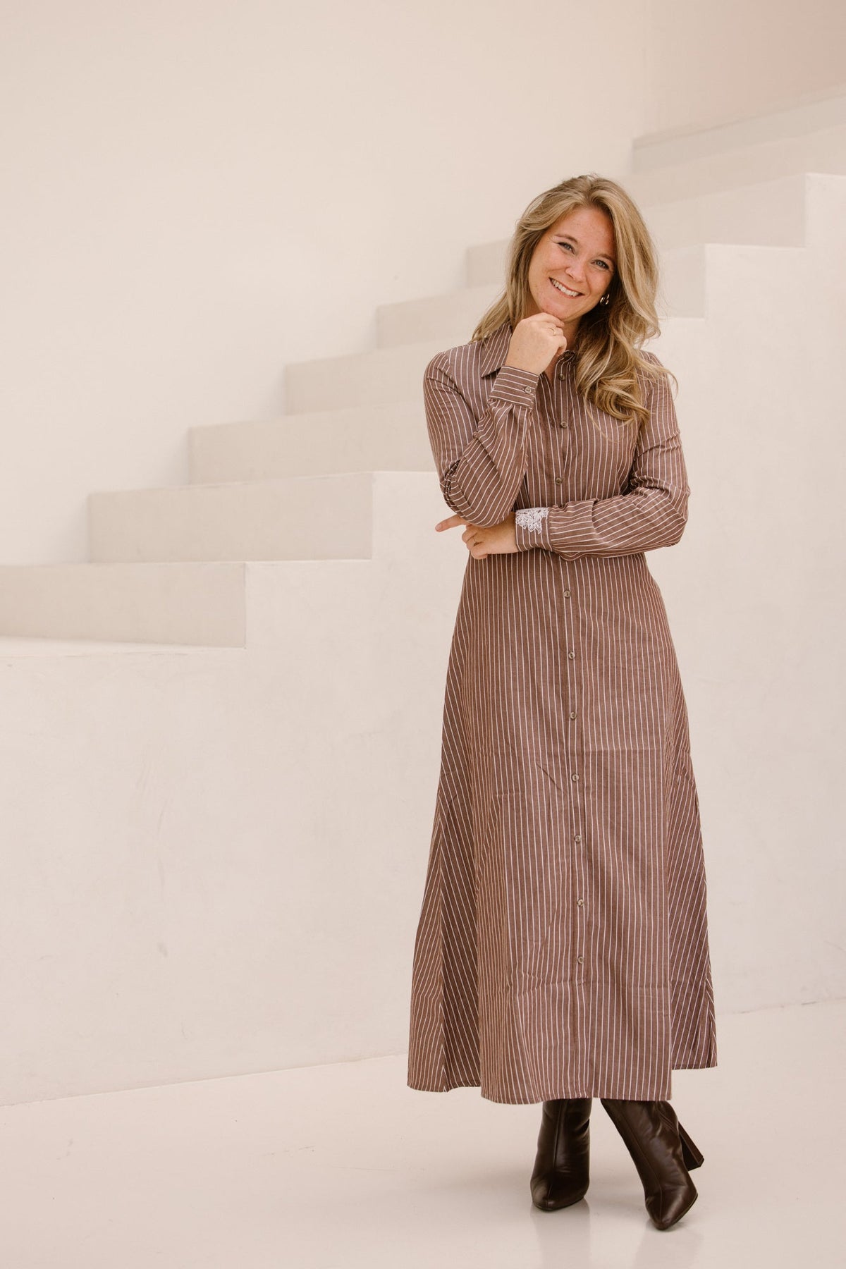 Objadane cocoa brown stripes - Bij Keesje - Object