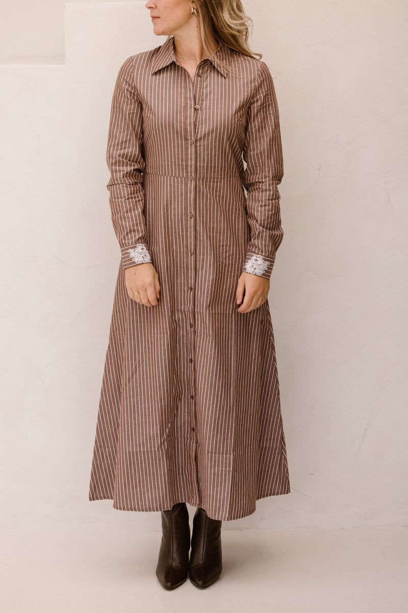 Objadane cocoa brown stripes - Bij Keesje - Object