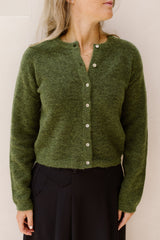 Objagate L/S Knit Cardigan Noos Bronze Green/Melange