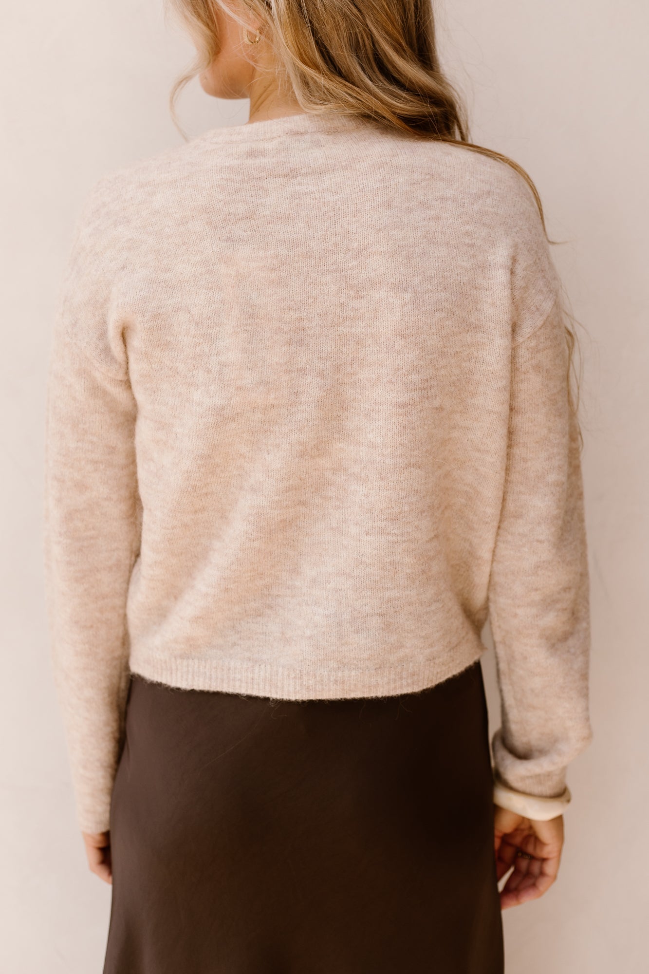 Objagate L/S Knit Cardigan Noos Humus/Melange - Bij Keesje - Object - top