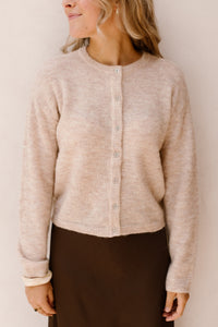Objagate L/S Knit Cardigan Noos Humus/Melange - Bij Keesje - Object - top