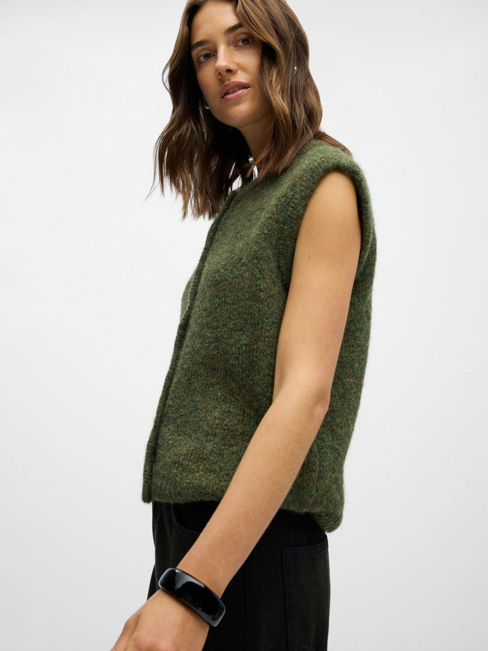 Objaggia RE knit vest cardigan noos kambaba melange - Bij Keesje - Object