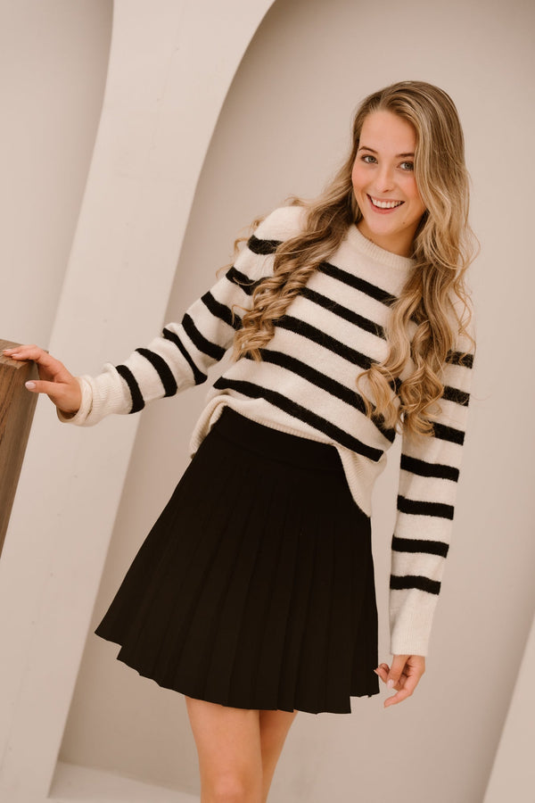 Objaggie sweater stripes black - Bij Keesje - Object - sweater