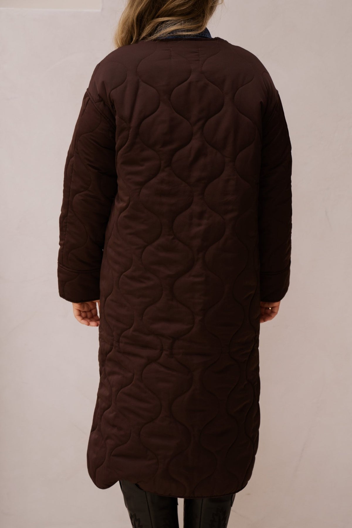 Objallie LS long quilt jacket java - Bij Keesje - Object