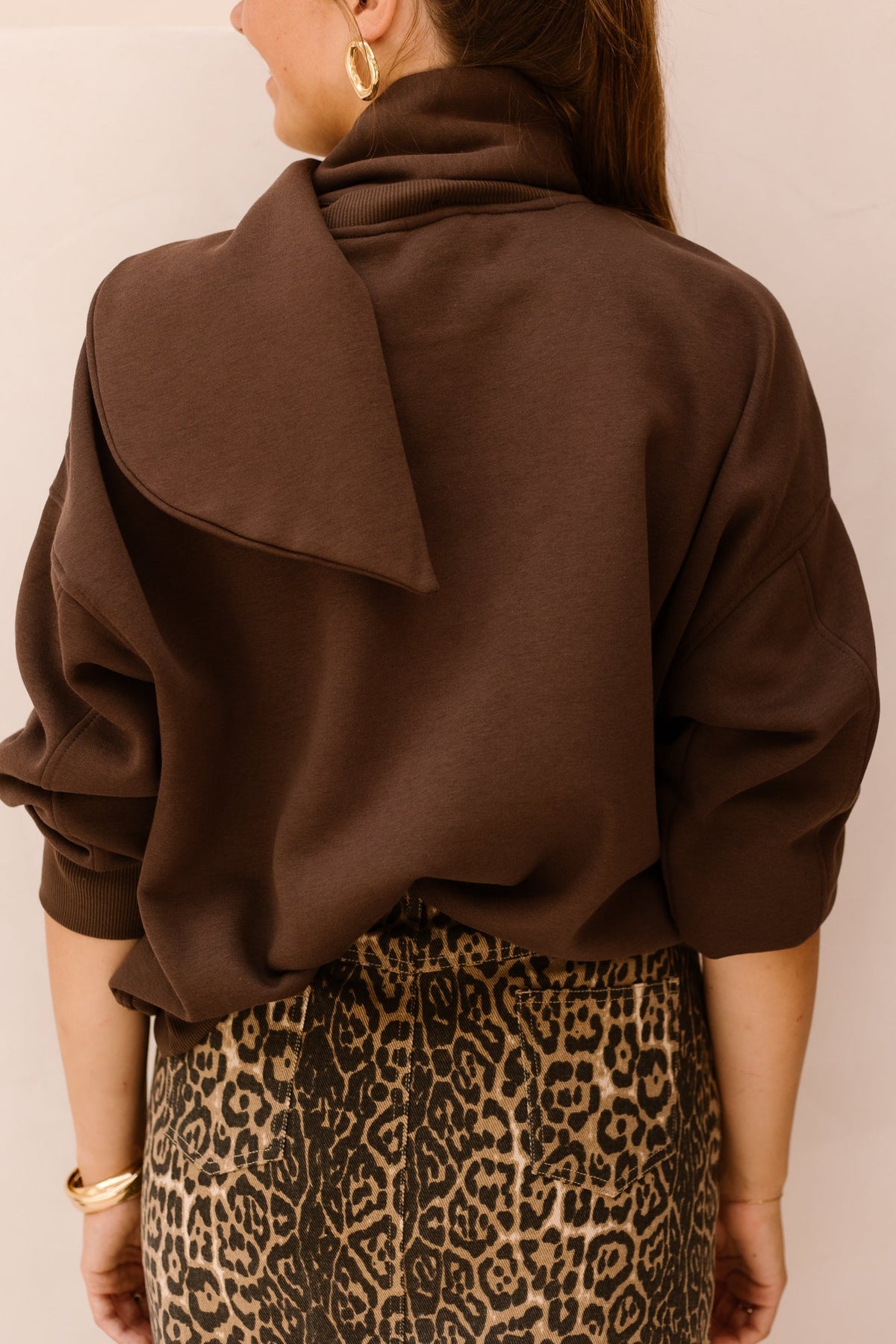 Objarina L/S Sweatshirt Noos Seal Brown - Bij Keesje - Object - Trui