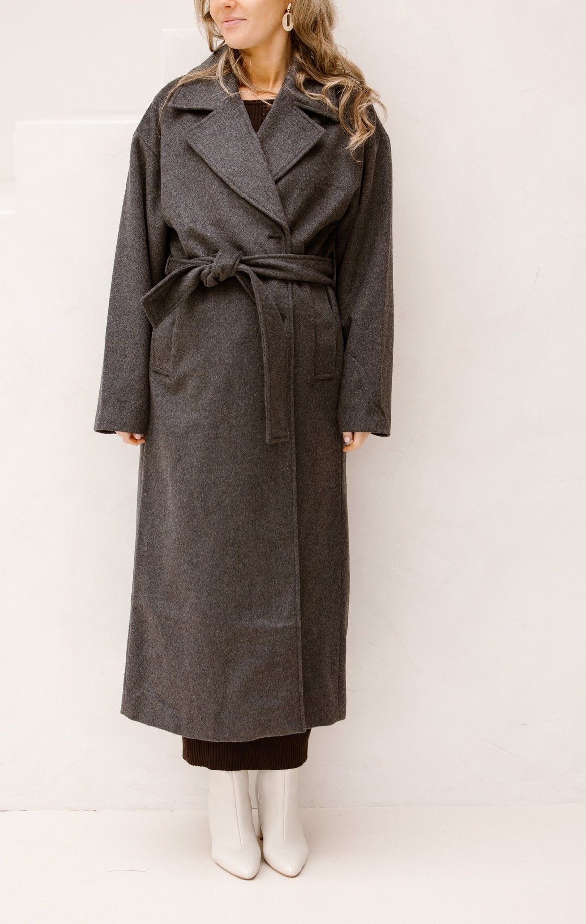 Objaubrey l/s lo coat grey melange - Bij Keesje - Object