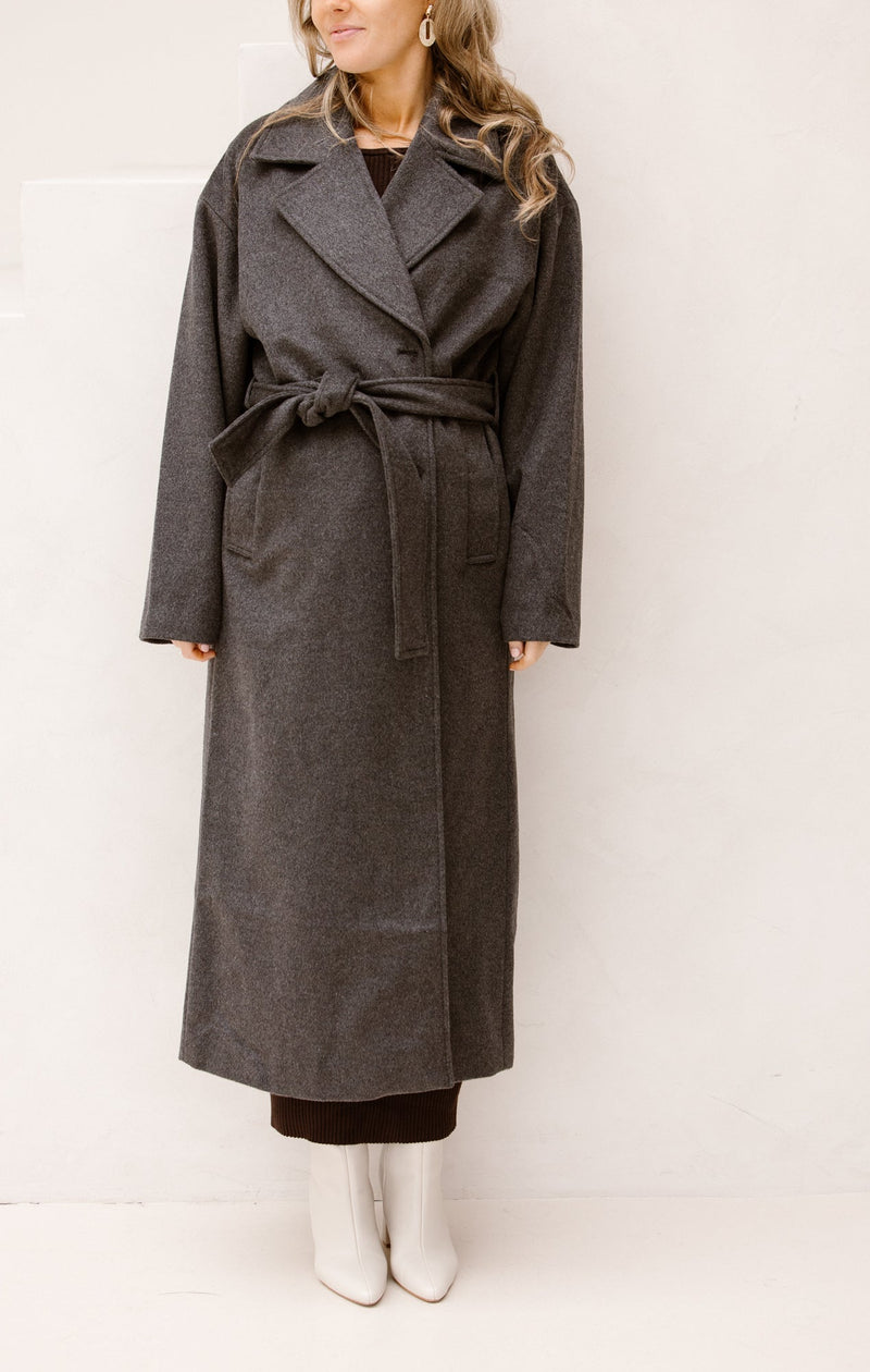 Objaubrey l/s lo coat grey melange - Bij Keesje - Object