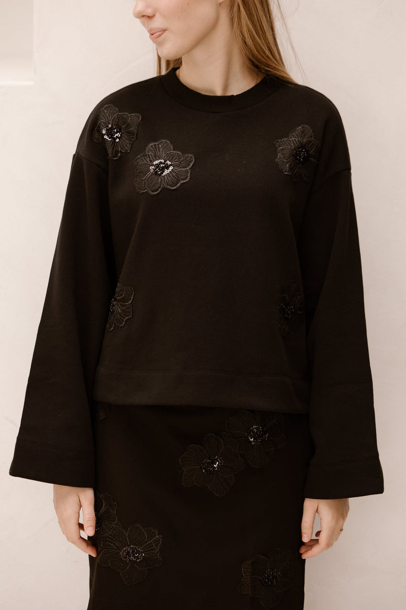 Objcarly sweat top zwart - Bij Keesje - Bij Keesje