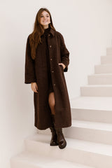Objcelina midi coat seal brown