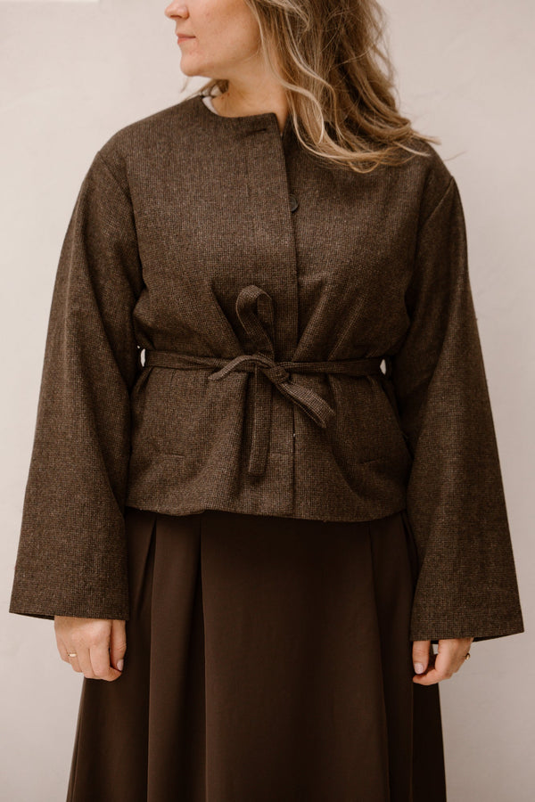 Objdarla short jacket seal brown - Bij Keesje - Object