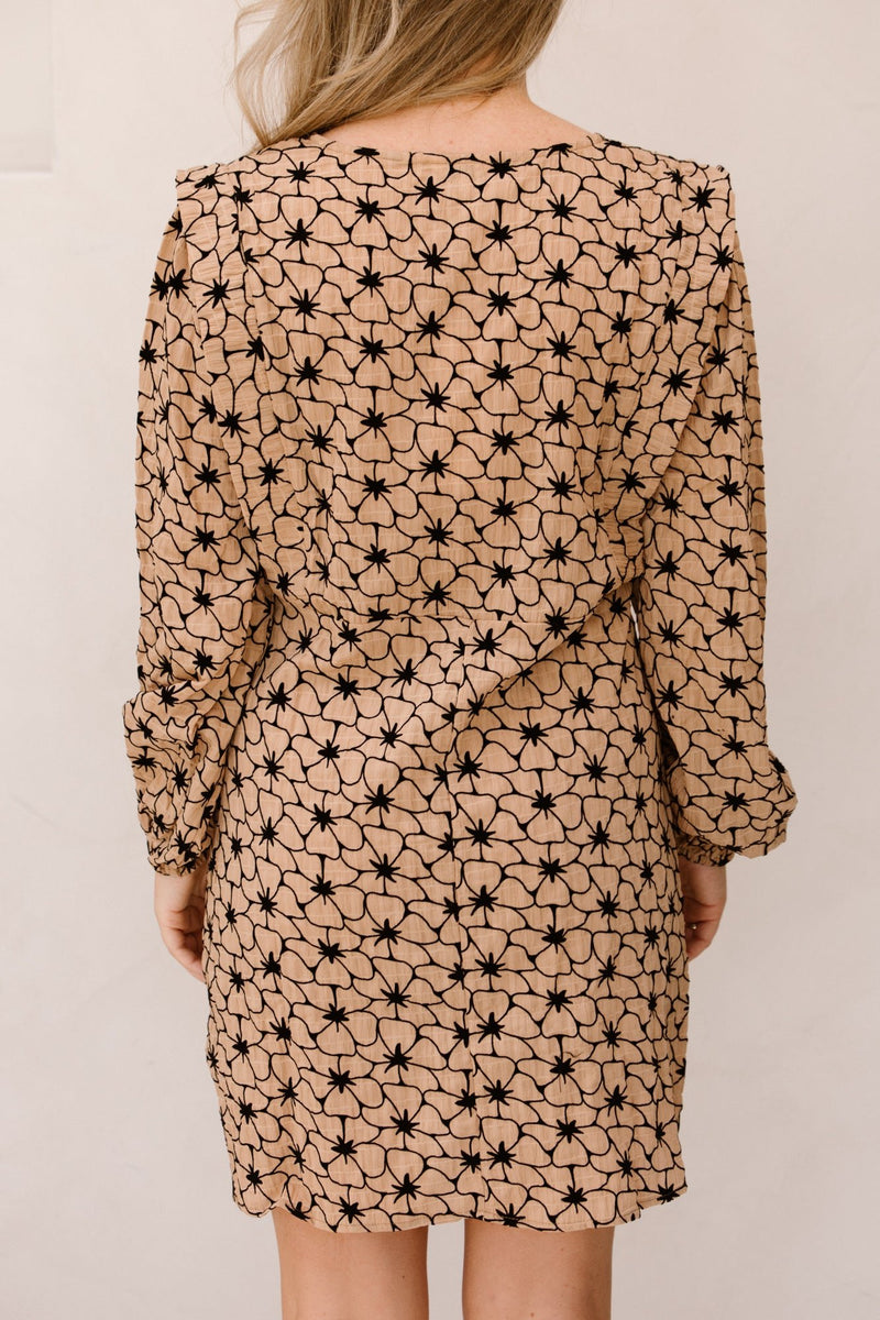 Objdea L/S RE v - neck short dress tinnin - Bij Keesje - Object