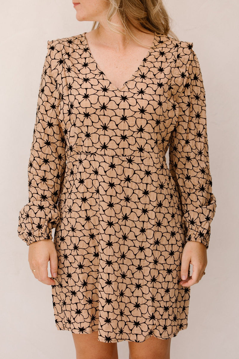 Objdea L/S RE v - neck short dress tinnin - Bij Keesje - Object