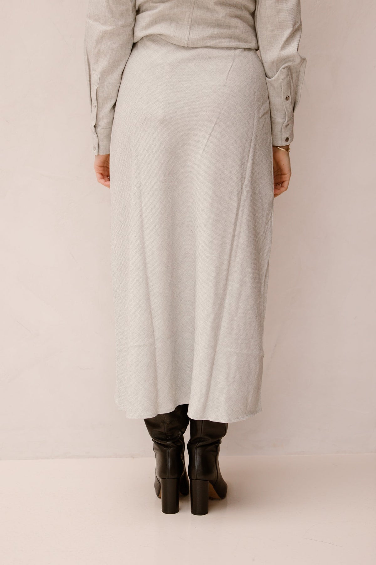 Objdiana long skirt grey - Bij Keesje - Object