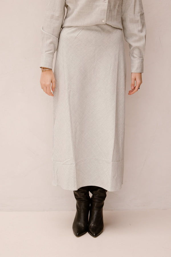 Objdiana long skirt grey - Bij Keesje - Object