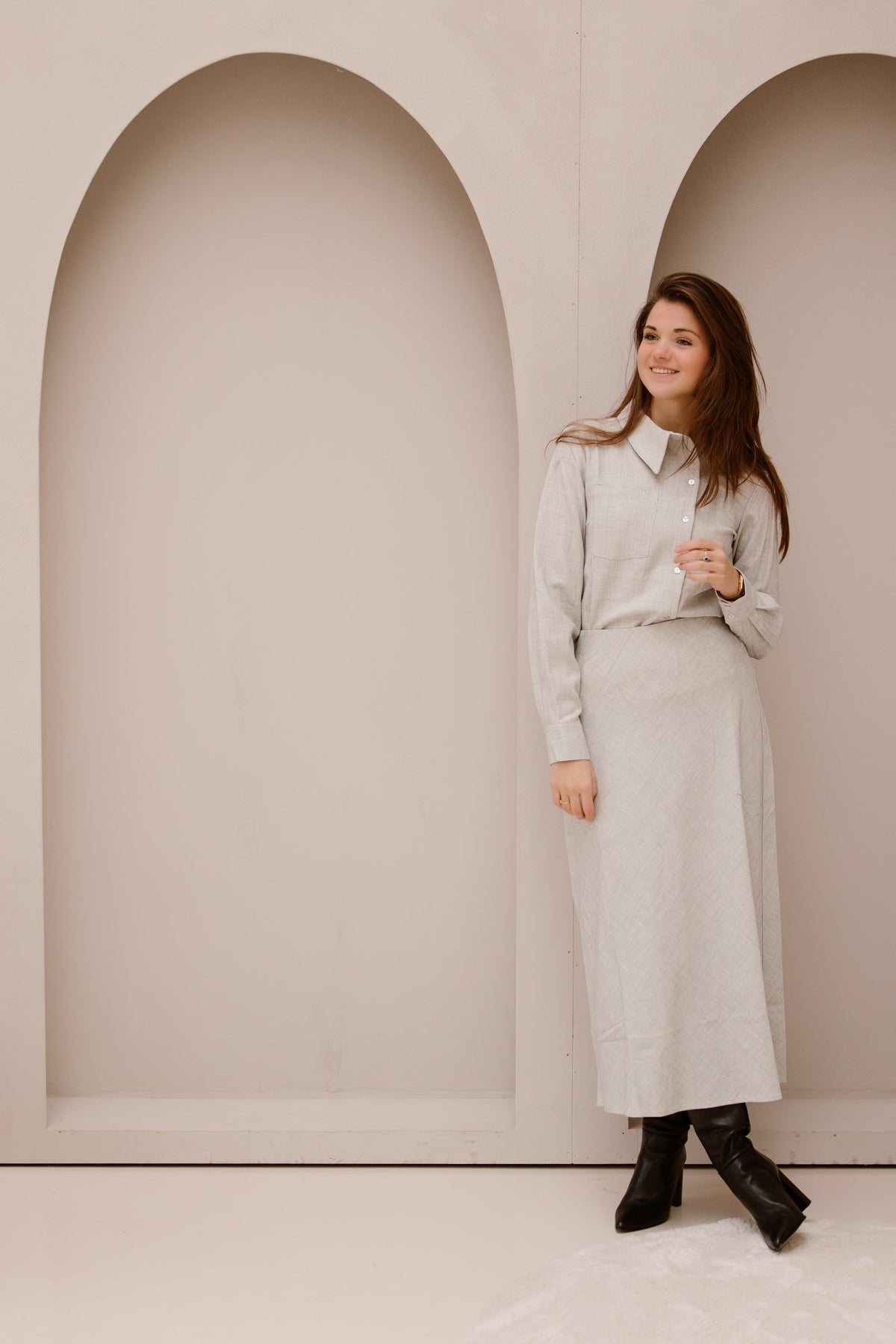 Objdiana shirt grey - Bij Keesje - Object