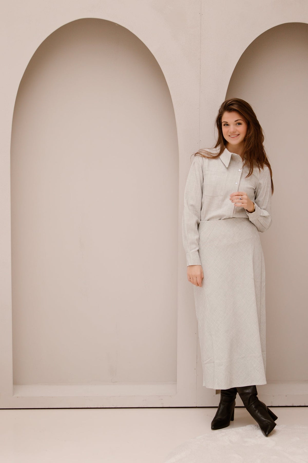 Objdiana shirt grey - Bij Keesje - Object