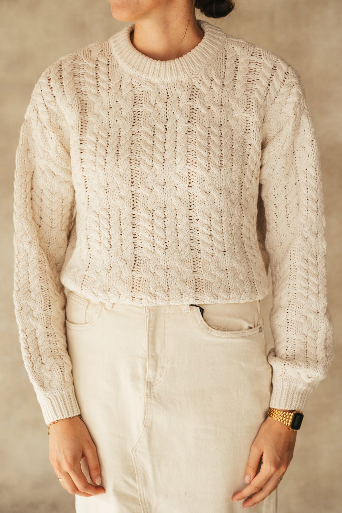 Objdiddi knit pullover sand - Bij Keesje