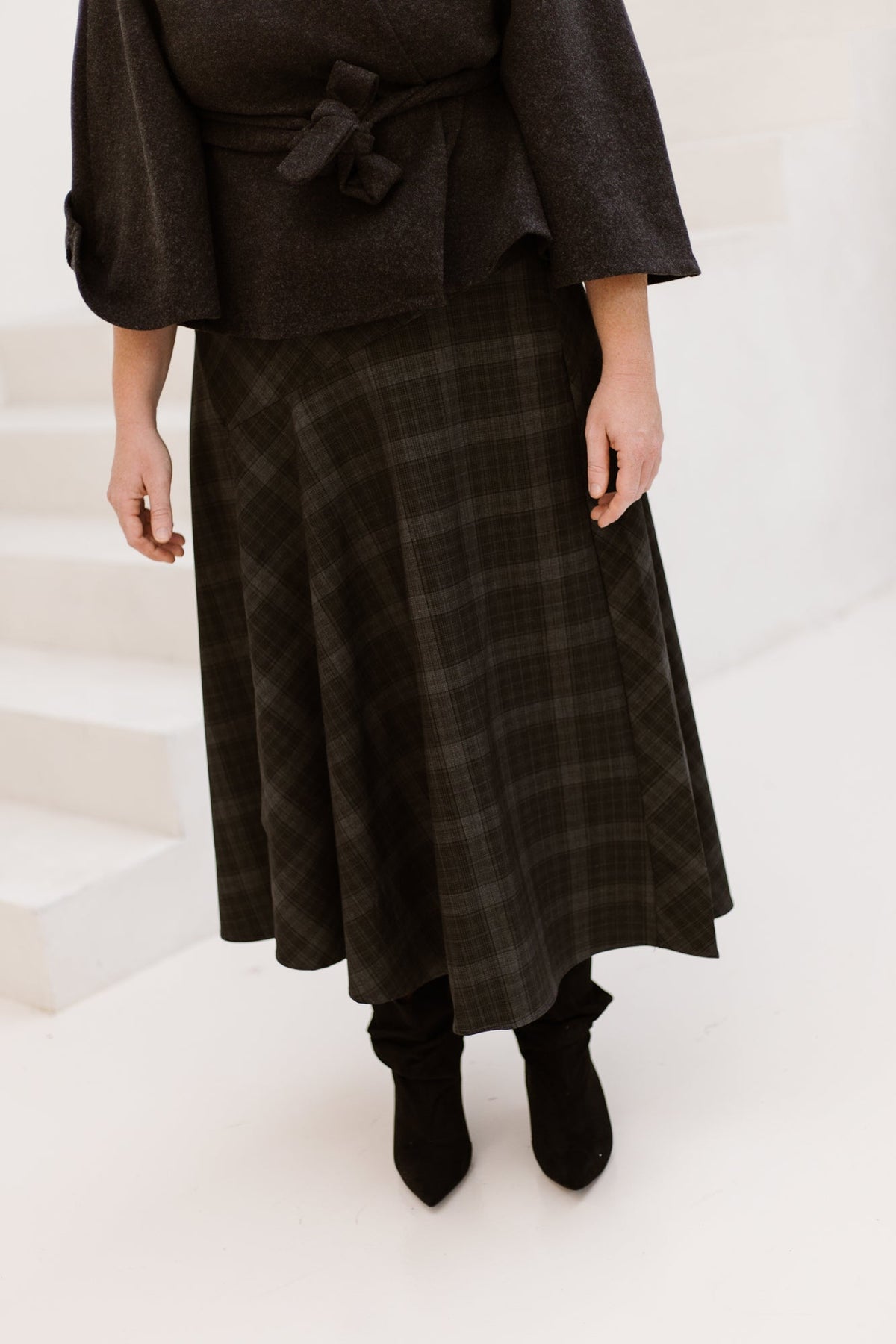 Objdiena long skirt gun metal - Bij Keesje - Object - Rok