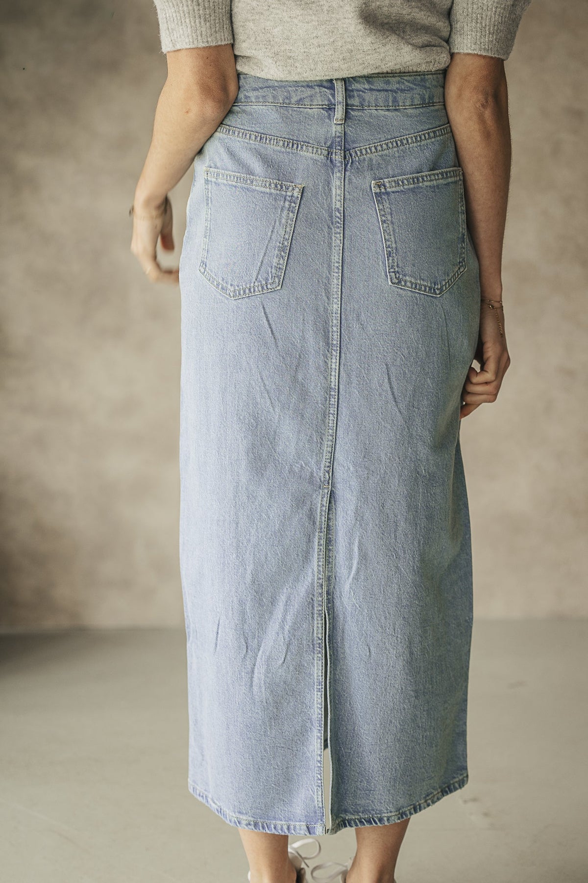 Objellen long light blue denim skirt - Bij Keesje