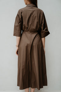 Objelly Hope 3/4 RE Midi Dress 144 Morel - Bij Keesje - Object - Jurk
