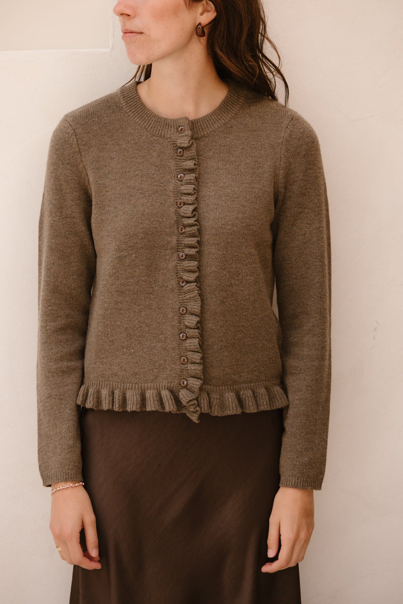 Objelva knit cardigan morel - Bij Keesje - Object